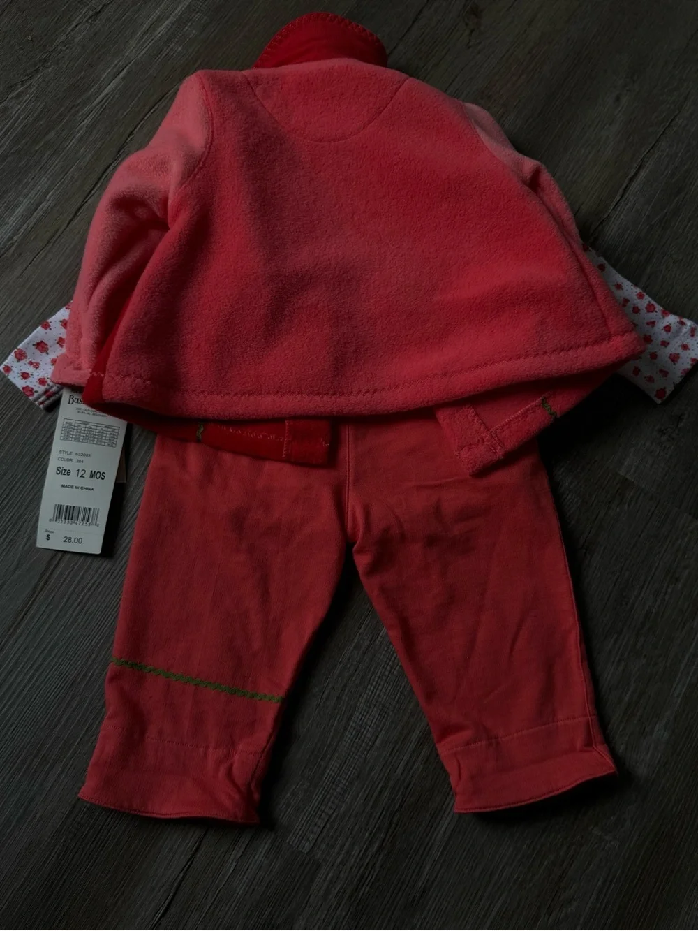 VTG NEW 3 Piece Buster Brown Fleece Outfit Jacket Floral 12 Months Outfit